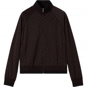Джерси жаккардовая куртка на молнии GUCCI, темно-коричневый