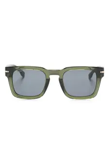 Солнцезащитные очки в квадратной оправе BOSS, зеленый