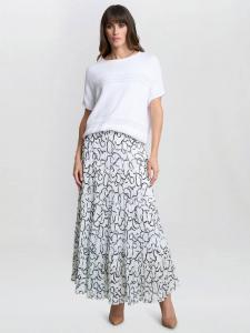 Длинная плиссированная юбка Jasmina с абстрактным принтом Gina Bacconi, White/Multi