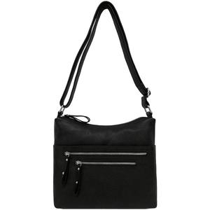 GAL Granada Кожаная сумка-хобо с несколькими отделениями и двойным входом, черный