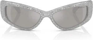 Женские прямоугольные солнцезащитные очки Swarovski Sk6027, Light Grey/Light Grey Mirrored Silver