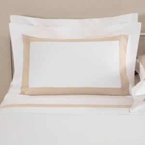 Декоративная наволочка Frette Bicolore, 53x94, белый/бежевый