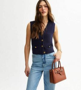 Жилет NAVY STITCH DETAIL New Look, темно-синий