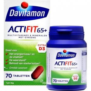 Davitamon Actifit 65+ - Мультивитамины для людей старше 60 лет - 70 таблеток - Добавка