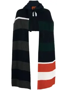 Шерстяной шарф с капюшоном и полосками colville, синий