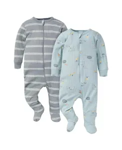 Детский комбинезон для сна и игр Baby Boys 2-Pack, Playground, 6-9M Gerber, серый