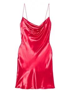 Платье с драпированным вырезом Balmain, розовый