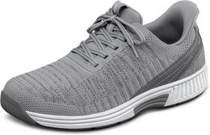 Мужские ортопедические кроссовки Orthofeet Yari с вязаным верхом и без шнурков, серый