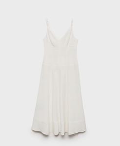 Женское длинное платье с V-образным вырезом MANGO, White