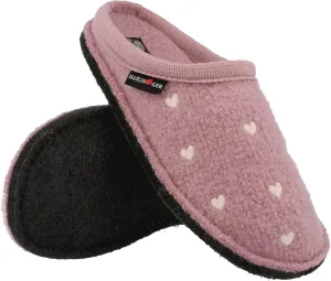 Шерстяные тапочки HAFLINGER Flair Valentine, унисекс, с дизайном в виде сердечек