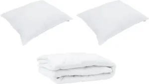 Всесезонное одеяло с подушкой, 3 предмета, белая микрофибра DKD HOME DECOR