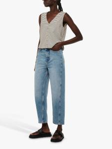 Топ в рубчик на пуговицах Whistles, цвет слоновой кости/мульти