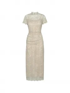 Кружевное платье миди с драпировкой Rotate Birger Christensen, бежевый