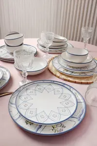 Набор столовых принадлежностей - Floral Waves - 24 предмета - 6 персон - Керамика Keramika