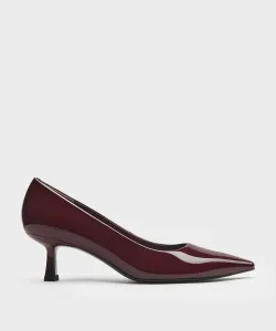 Туфли-лодочки на остром каблуке-рюмочке Charles & Keith, цвет Burgundy