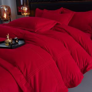 Yalu Комплект постельного белья 1,8 м, 4 предмета: пододеяльник 200x230 см, простыня, 2 наволочки, цвет Luxury Red, утолщенный, согревающий