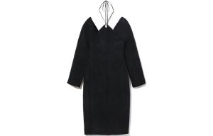 Длинное платье с рукавами WE11DONE, черное