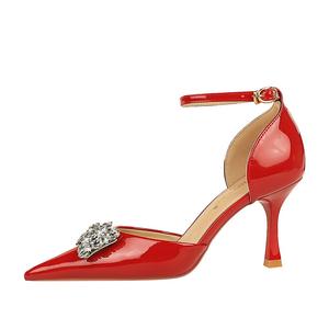 QITUMAUL Стройные каблуки на высоком каблуке женские красные, цвет Red[Heel Height 8cm]