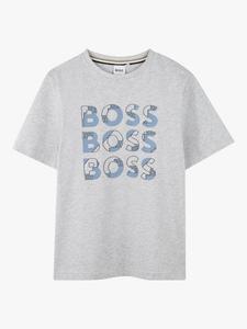 Детская футболка с логотипом HUGO BOSS, Chine Grey