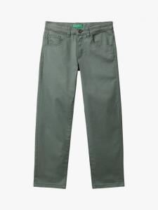 Детские брюки slim с пятью карманами из хлопкового состава Benetton, Green
