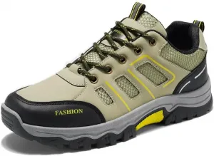 Мужские рабочие ботинки водонепроницаемые защитные для строительства, нескользящие, дышащие, для активного отдыха и походов, прочные и удобные рабочие обувь для мужчин Qacksv, зеленый