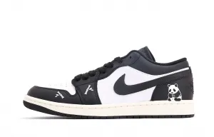 Jordan Кроссовки баскетбольные Unisex низкие Air 1 Cushioning, Wear Resistant винтажные черно-белые