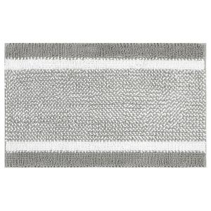 Полосатый коврик для ванной комнаты, нескользящий мягкий плюшевый лохматый ковер для ванной размером 16 x 24 дюйма Unique Bargains, серый