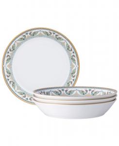 Набор из 4 обеденных тарелок Serene Garden Coupe, 9-3/4 дюйма, 43 унции Noritake, зеленый