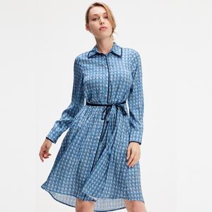 Платье-Рубашка с геометрическим принтом Smart And Joy, синий