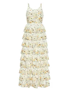 Многоярусное платье с цветочным принтом MUNTHE, белый