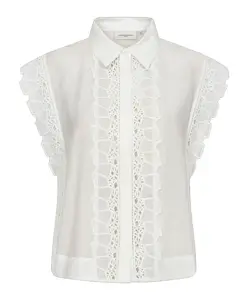 Элегантная белая блузка с кружевом Copenhagen Muse, белый
