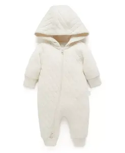 Детский стеганый комбинезон для мальчиков и девочек Purebaby, белый