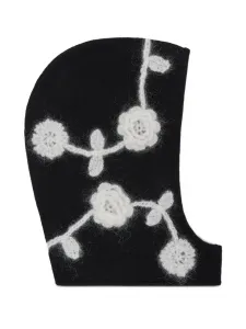 Балаклава в технике кроше Ganni, черный