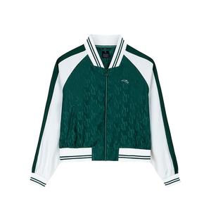 ANTA Бейсбольная куртка женская грибкового зеленого и папирусного белого цвета, Fungal Green/Papyrus White