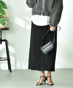 Узкая юбка из жаккардовой ткани с волнистым узором и украшениями Interplanet, цвет Black