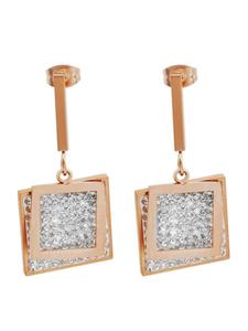 Adeliás Женские серьги - серьги-гвоздики из нержавеющей стали с золотыми стразами