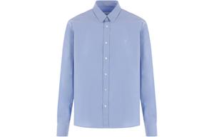 Рубашка с длинным рукавом с вышитым логотипом Ami AMIPARIS, светло-голубой