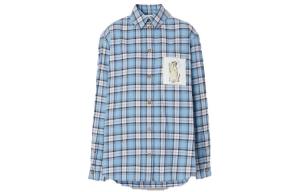 Рубашка женская Burberry в клетку, светло-голубой