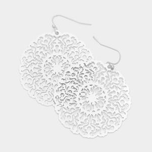 Филигранные латунные металлические серьги-подвески Fashnzfab, серебряный