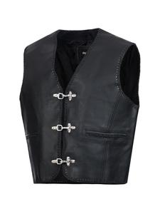 Жилет PAULGOS Lederweste Biker Kutte Echtleder BW1, черный