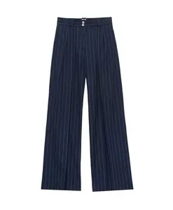 Брюки Marlã¨N из темно-синей льняной смеси Ines De La Fressange Paris, синий