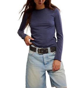 Женская футболка с длинными рукавами и круглым вырезом Nova Free People, Peacoat