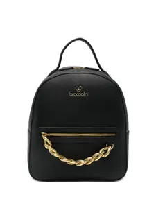 Кожаный рюкзак с цепочкой Braccialini, черный