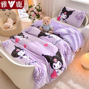 Yalu Детское одеяло 120х150 см, вес 1,5 кг, молочный флис, комплект (чехол + наполнитель), дизайн Куломи