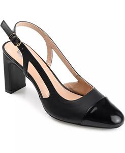 Женские туфли-лодочки Reignn Cap Toe Slingback Journee Collection, черный