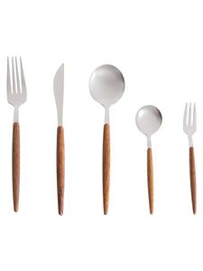 Набор столовых приборов GEMELLI из 30 предметов в серебристо-коричневом цвете Beliani