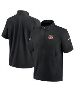 Мужская черная толстовка с короткими рукавами и молнией на четверть Cincinnati Bengals Sideline Coach Nike