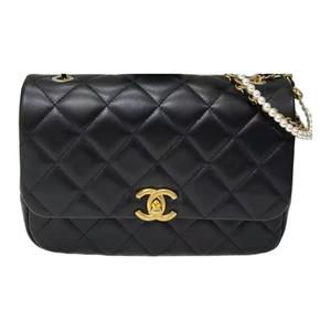 CHANEL Пледовая кожаная сумка через плечо