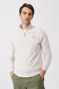 Хлопковый джемпер Bonby с застежкой молнией на вороте Aubin, серый