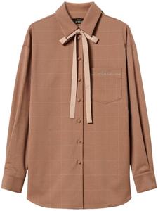 Рубашка TWINSET в клетку с люрексом, коричневый